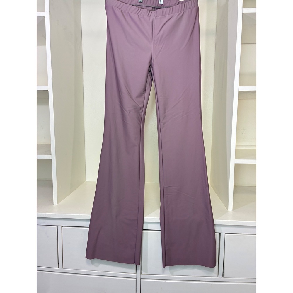 Khy by‎ Kylie Jenner Women Mauve Flare Leggings Size L High Rise Stretch Pants